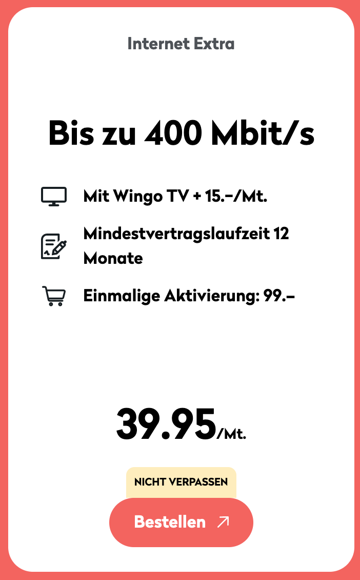 Wingo Internet Extra